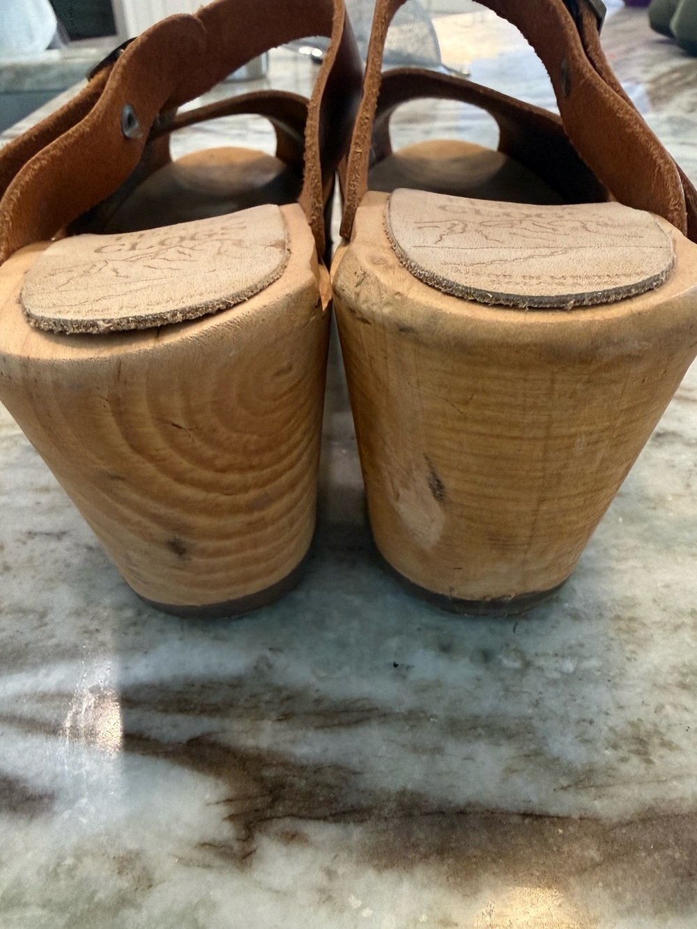 Tessa Clogs High Heel Tab Peep Toe Mikaela Sandal Clog size 40 US 8.5 / 9 - Picture 5 of 10